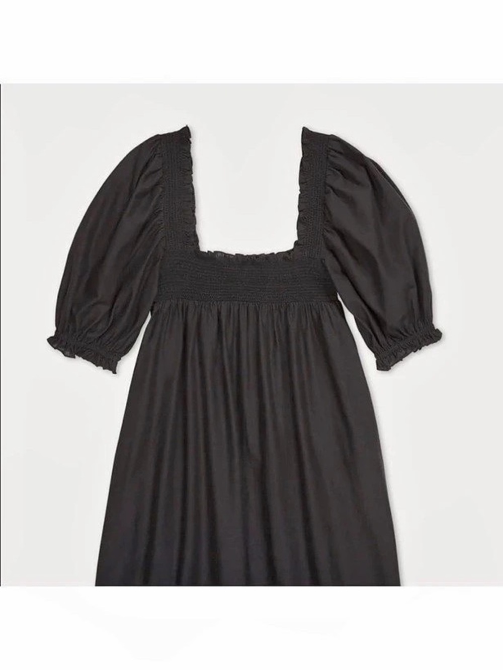 Something Navy Smocked Puff Shoulder Mini Dress - Black